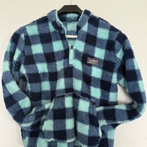 Eddie Bauer Plaid Fleece Quarter-Zip Pullover